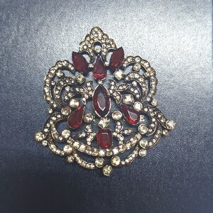 Ralph Lauren Red/Brass brooch.
